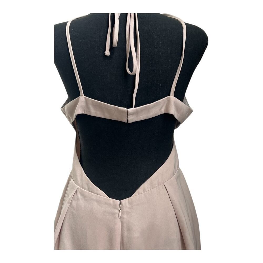 Tan Halter Neck Romper | Flowy Neutral Playsuit - Picture 9 of 11